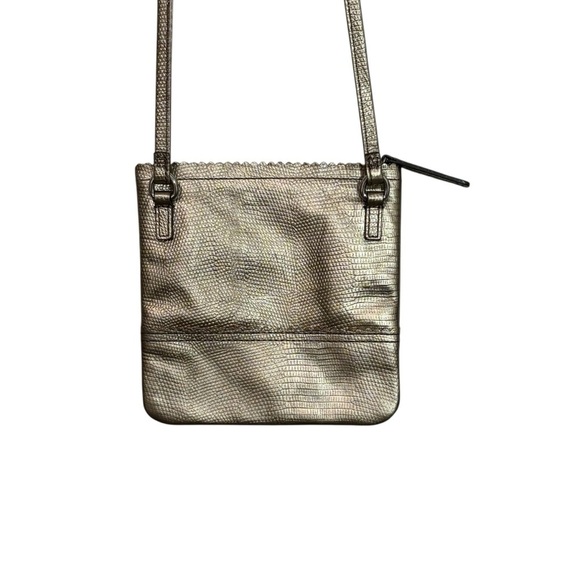 BANANA REPUBLIC - GOLD TONE CROSSBODY COMPACT BAG - 24” NON-ADJUSTABLE STRAP S2 - Picture 5 of 11